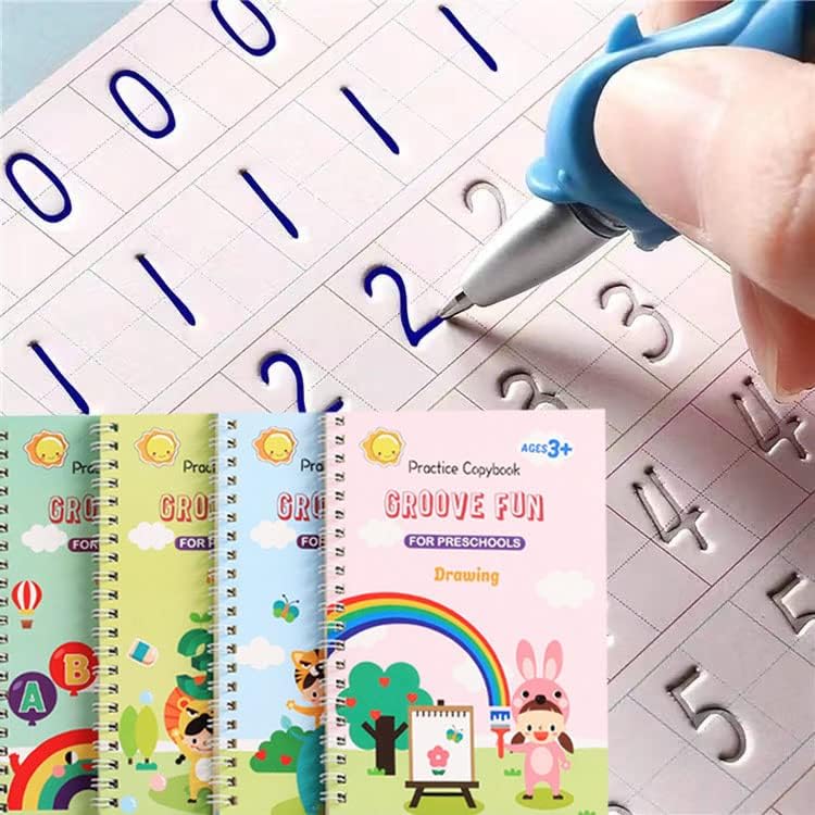 AALGO Handwriting Book Practice for Kids,Reusable Grooved Handwriting Books, Writing Practice for Kids Age 3-5 - Image 1
